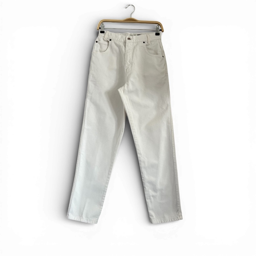 Vintage Santa Barbara High Rise White Straight Leg Jeans